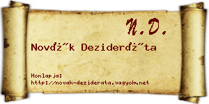 Novák Dezideráta névjegykártya